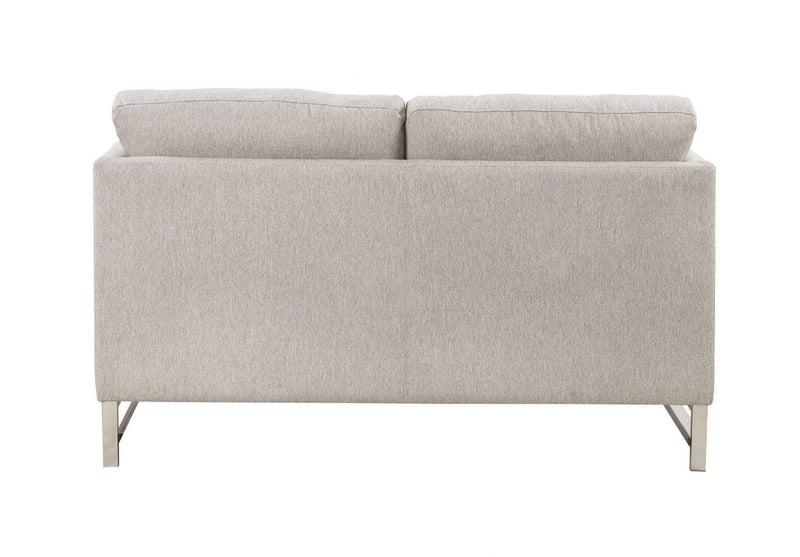 Pillows Cheap Throw Pillows - 35" X 62" X 36" Beige Linen Upholstery Metal Leg Loveseat w/2 Pillows HomeRoots