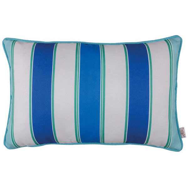 Pillows Christmas Pillow Covers - 12"x 20" Blue Marine Lumbar Stripes Decorative Throw Pillow Cover HomeRoots