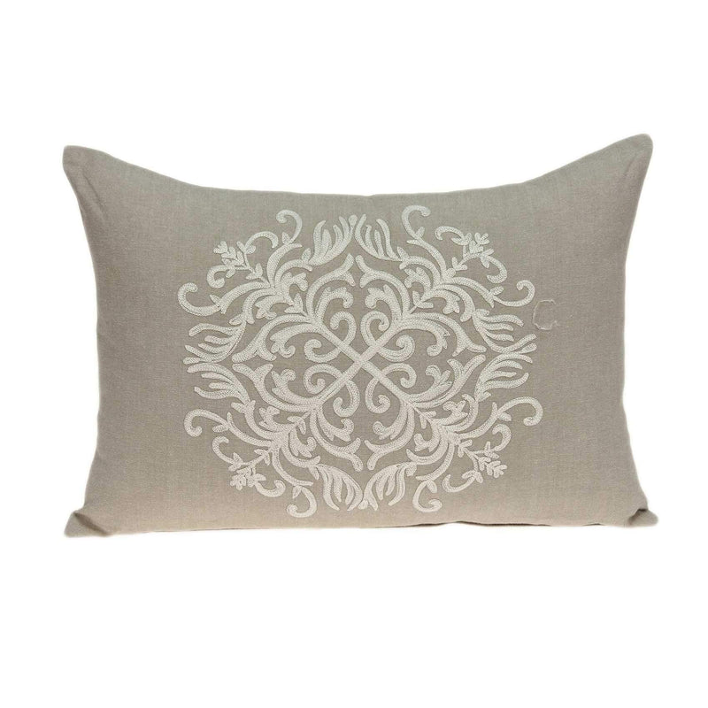 Pillows Christmas Pillow Covers - 20" x 6" x 14" Traditional Beige Pillow Cover With Down Insert HomeRoots