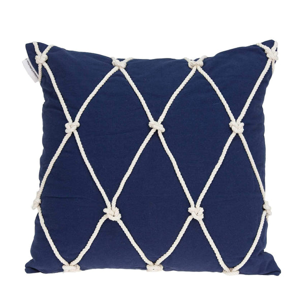 Pillows Christmas Pillow Covers - 20" x 7" x 20" Nautical Blue Pillow Cover With Down Insert HomeRoots