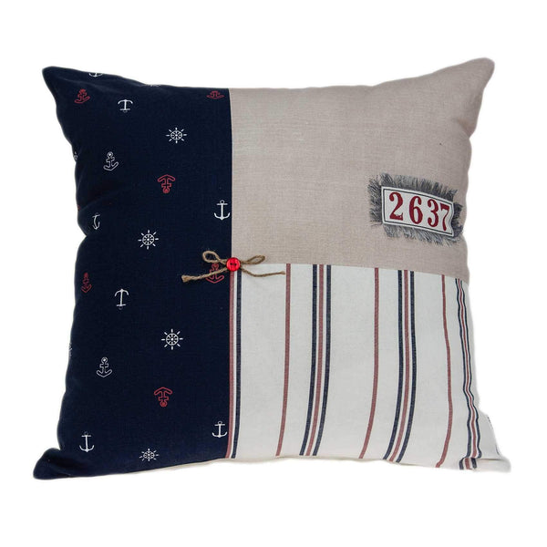 Pillows Christmas Pillow Covers - 20" x 7" x 20" Nautical Multicolor Pillow Cover With Down Insert HomeRoots