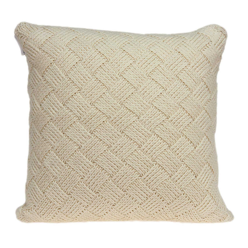 Pillows Christmas Pillow Covers - 20" x 7" x 20" Transitional Beige Pillow Cover With Down Insert HomeRoots