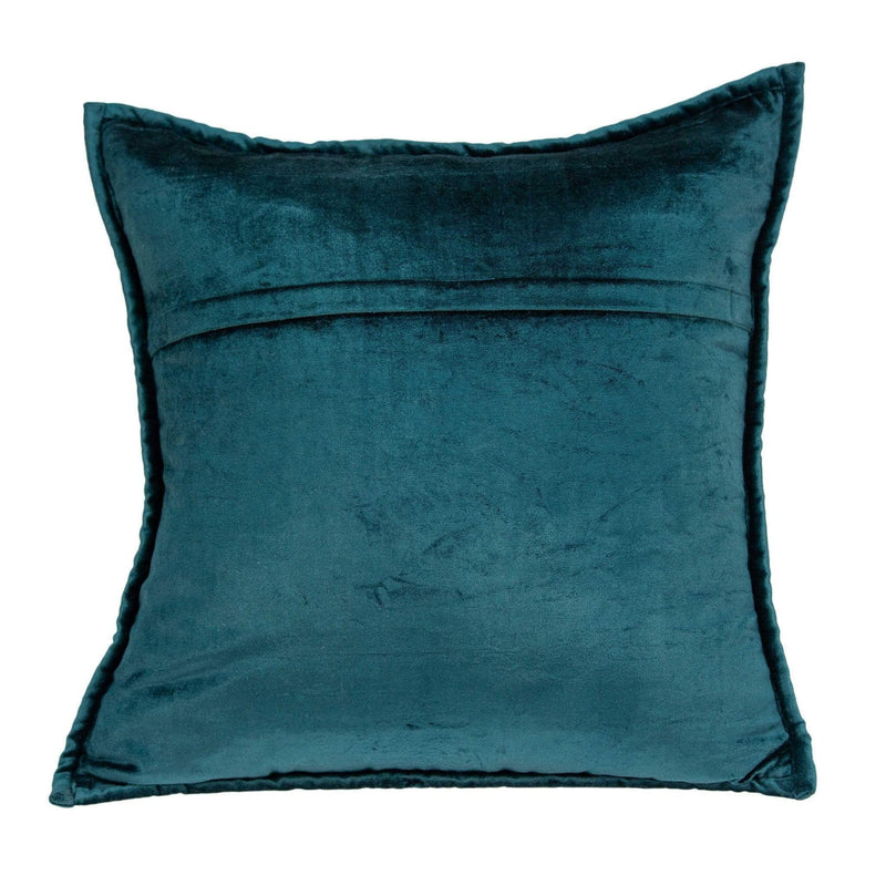 Pillows Christmas Pillow Covers - 20" x 7" x 20" Transitional Teal Solid Quilted Pillow Cover With Down Insert HomeRoots