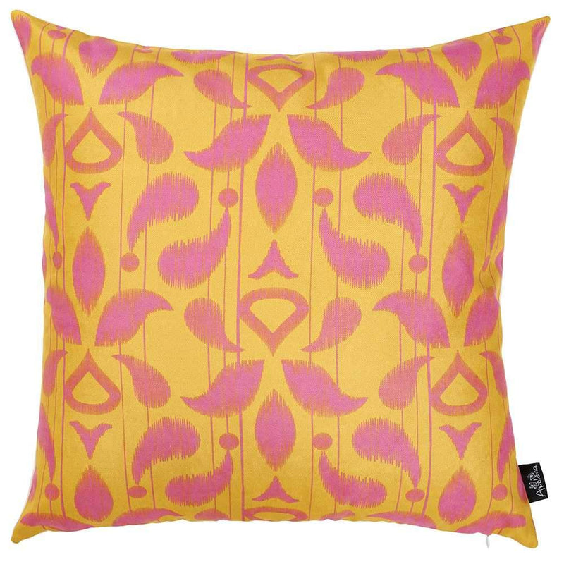 Pillows Christmas Throw Pillow Covers - 18"x18" Orange Ikat Decorative Throw Pillow Cover Printed HomeRoots
