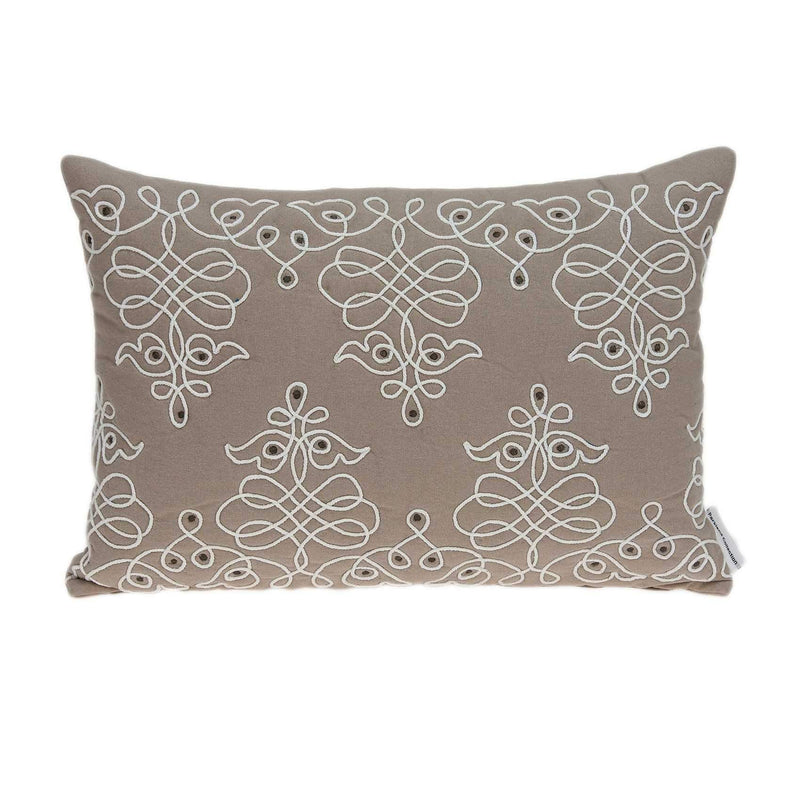 Pillows Couch Pillow Covers - 20" x 6" x 14" Traditional Tan Pillow Cover With Poly Insert HomeRoots