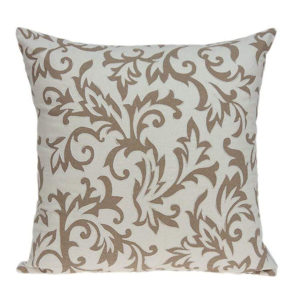 Pillows Couch Pillow Covers 20" x 7" x 20" Transitional Beige Pillow Cover With Poly Insert 4165 HomeRoots