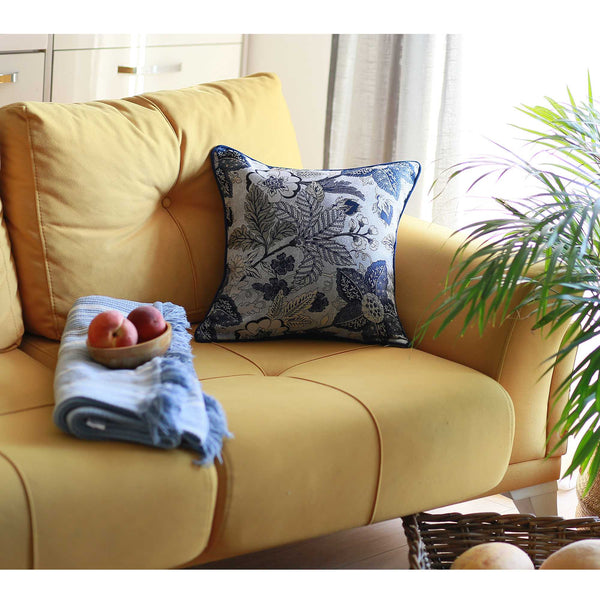 Pillows Decorative Pillow Covers - 17"x 17" Jacquard Forest Sky Decorative Throw Pillow Cover HomeRoots