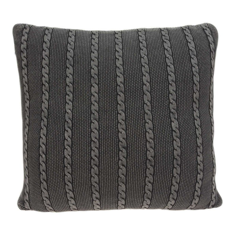 Pillows Decorative Pillow Covers - 18" x 5" x 18" Transitional Charcoal Pillow Cover With Poly Insert HomeRoots