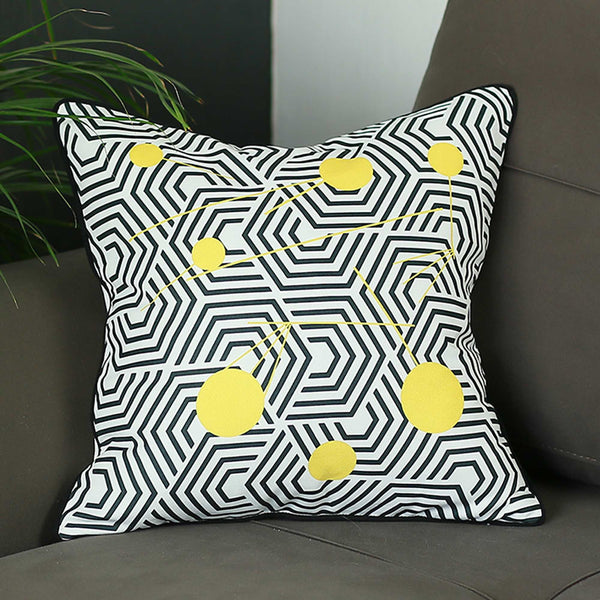 Pillows Decorative Pillow Covers - 18"x18" Scandi Square Geo Printed Decorative Throw Pillow Cover HomeRoots