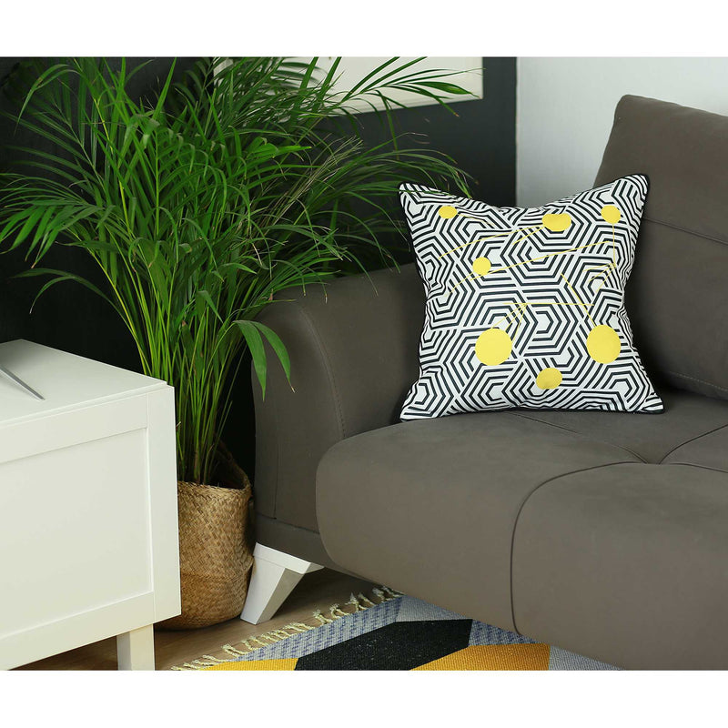 Pillows Decorative Pillow Covers - 18"x18" Scandi Square Geo Printed Decorative Throw Pillow Cover HomeRoots
