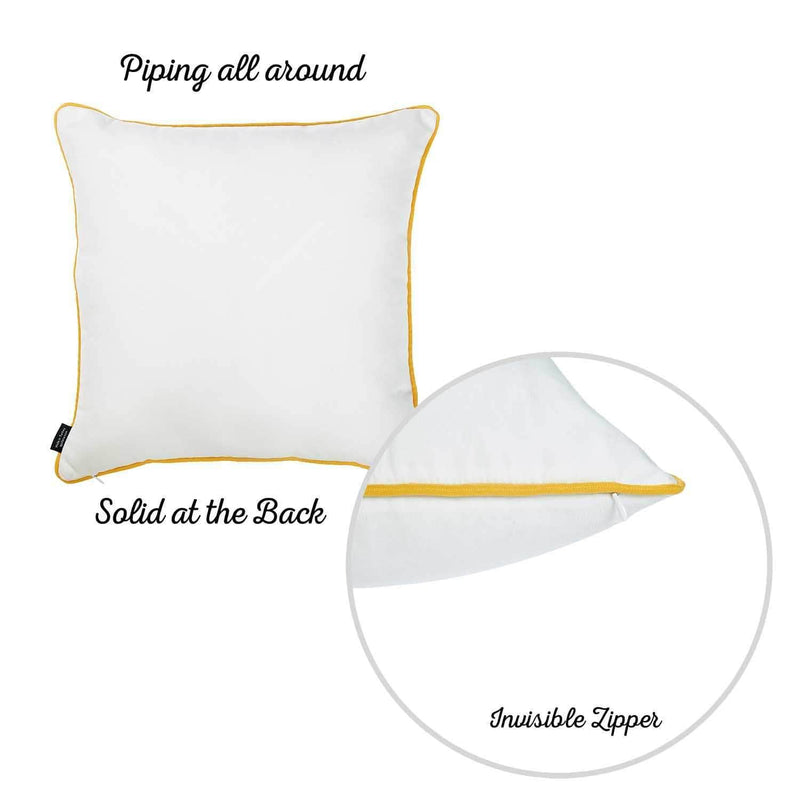 Pillows Decorative Pillow Covers - 18"x18" Yellow Nautica Seahorse Decorative Throw Pillow Cover HomeRoots