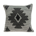 Pillows Decorative Pillow Covers - 20" x 7" x 20" Southwest Gray Cotton Pillow Cover With Poly Insert HomeRoots