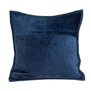 Pillows Decorative Pillow Covers - 20" x 7" x 20" Transitional Navy Blue Quilted Pillow Cover With Poly Insert HomeRoots