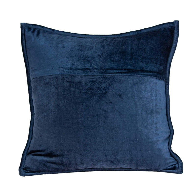 Pillows Decorative Pillow Covers - 20" x 7" x 20" Transitional Navy Blue Quilted Pillow Cover With Poly Insert HomeRoots