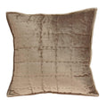 Pillows Decorative Pillow Covers - 20" x 7" x 20" Transitional Taupe Solid Quilted Pillow Cover With Poly Insert HomeRoots