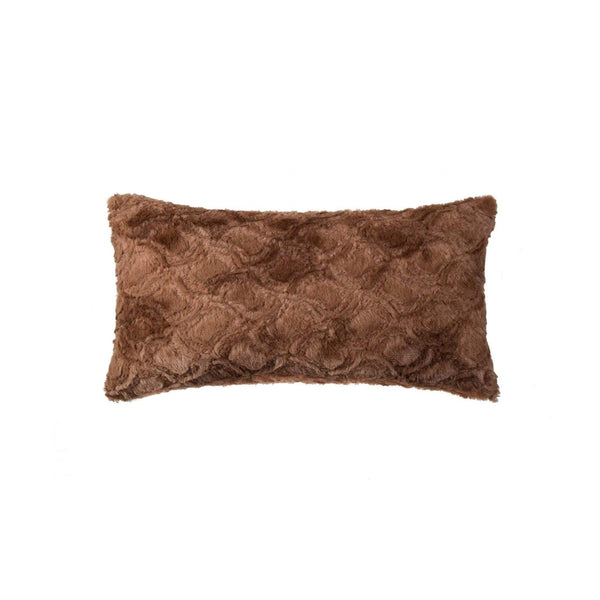 Pillows Decorative Pillows - 12" x 20" x 5" Brown Mink Faux - Pillow HomeRoots