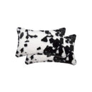 Pillows Decorative Pillows - 12" x 20" x 5" Brownsville Chocolate & White Faux - Pillow 2-Pack HomeRoots