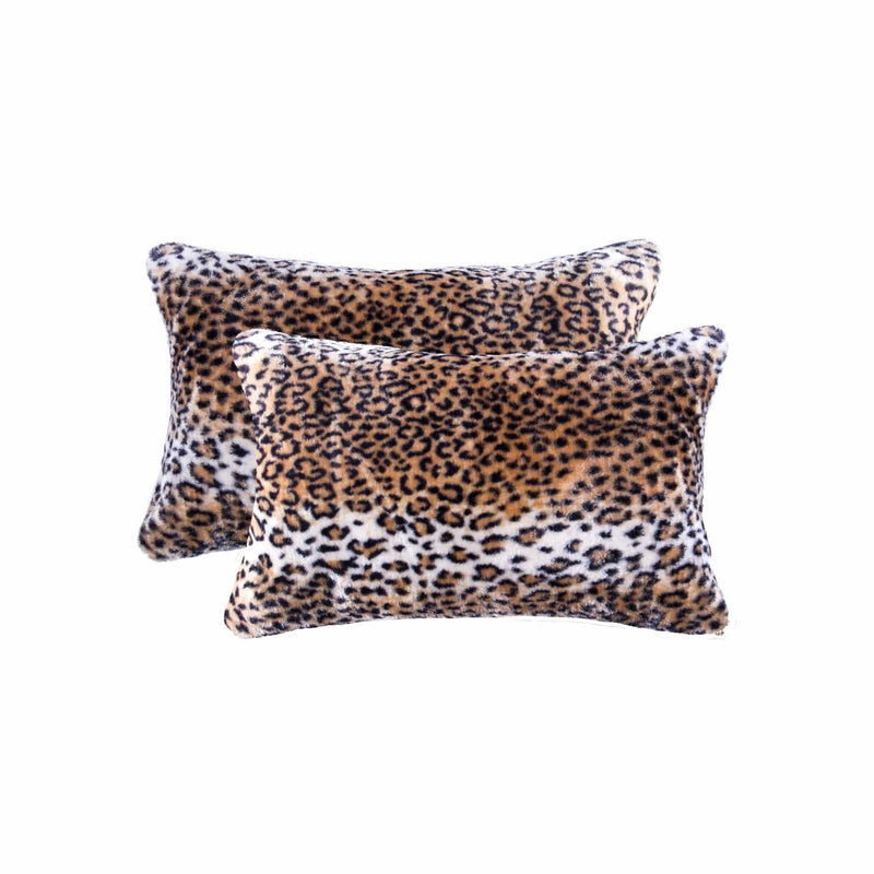 Pillows Decorative Pillows - 12" x 20" x 5" Leopard Faux - Pillow 2-Pack HomeRoots