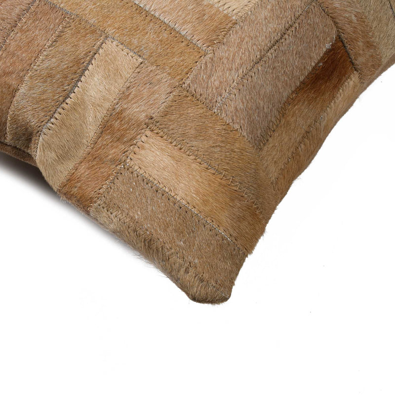 Pillows Decorative Pillows - 12" x 20" x 5" Natural Parquet Cowhide - Pillow HomeRoots