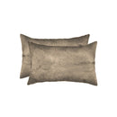 Pillows Decorative Pillows - 12" x 20" x 5" Taupe, Cowhide - Pillow 2-Pack HomeRoots