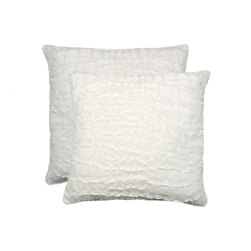 Pillows Decorative Pillows - 18" x 18" x 5" Ivory Mink, Faux - Pillow 2-Pack HomeRoots