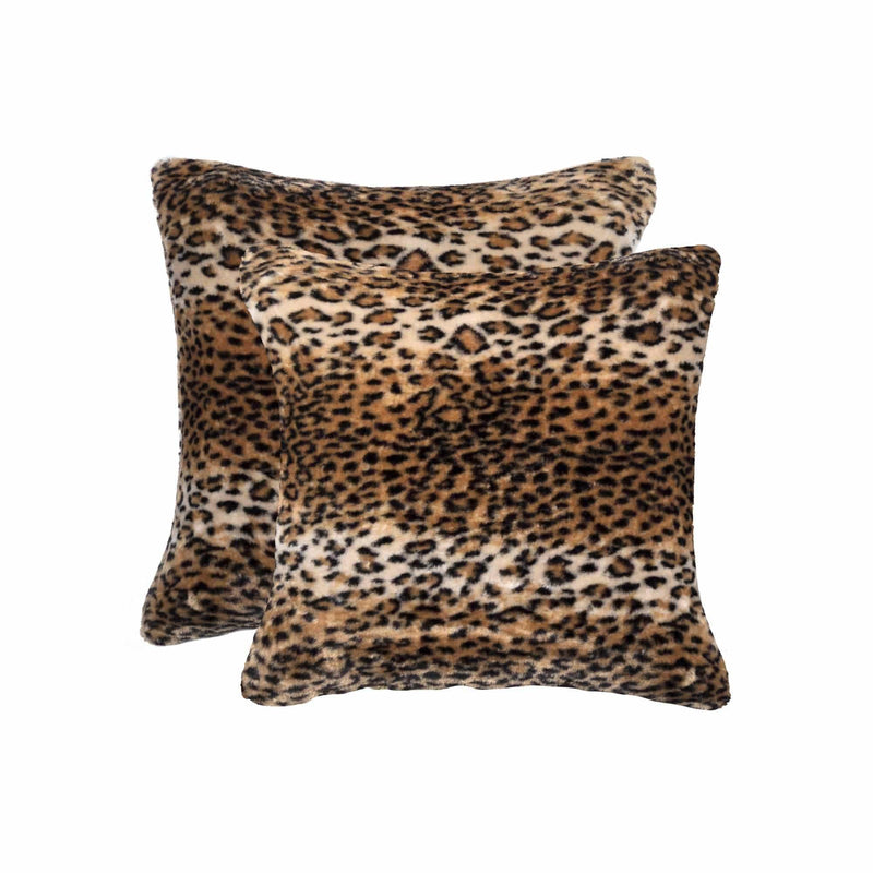 Pillows Decorative Pillows - 18" x 18" x 5" Leopard Faux - Pillow 2-Pack HomeRoots