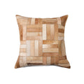 Pillows Decorative Pillows - 18" x 18" x 5" Tan Parquet Cowhide - Pillow HomeRoots