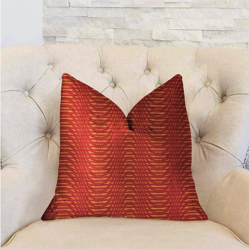 Pillows Decorative Pillows - Red Luxury Throw Pillow Double sided 12" x 20" HomeRoots