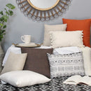 Pillows Down Pillows - 18" X 5.5" X 18" Mocha Polyester Square Pillow HomeRoots