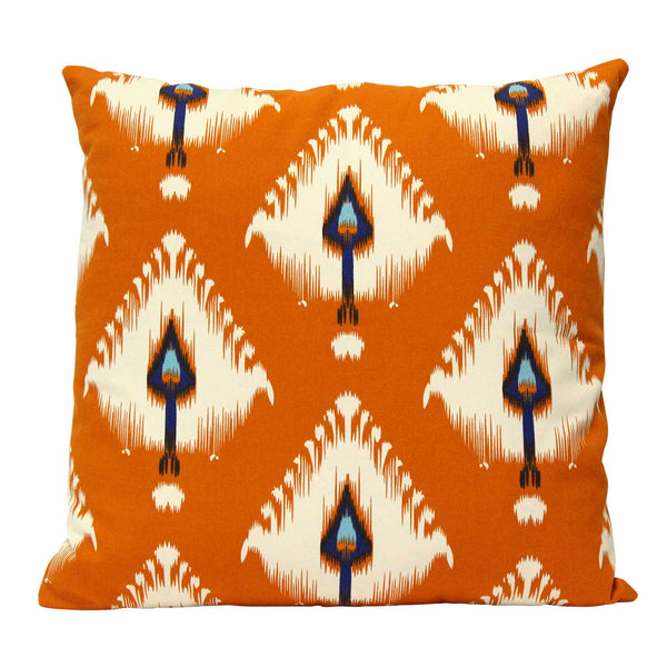 Pillows Down Pillows - 18" X 5.5" X 18" Orange Cotton Polyester Square Pillow HomeRoots