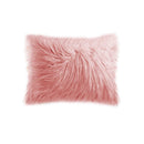 Pillows Faux Fur Pillows - 12" x 20" x 5" Dusty Rose Sheepskin Faux Fur - Pillow HomeRoots