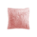 Pillows Faux Fur Pillows - 20" x 20" x 5" Dusty Rose Sheepskin Faux Fur - Pillow HomeRoots