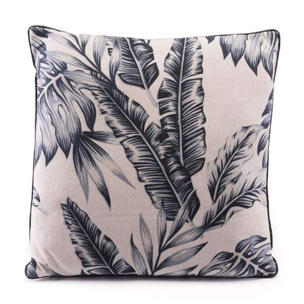 Pillows Foam Pillow - 17.7" X 17.7" X 1.2" Black And Beige Leaves Pillow HomeRoots