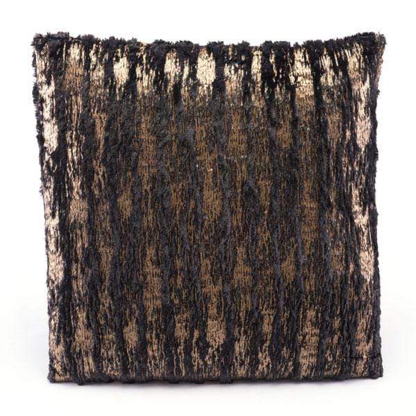 Pillows Foam Pillow - 17.7" X 17.7" X 1.2" Black And Gold Metallic Waves Pillow HomeRoots