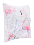 Pillows Foam Pillow - 17.7" x 17.7" x 5.1" Multicolor, Satin, Foam, Flamingo Pillow HomeRoots
