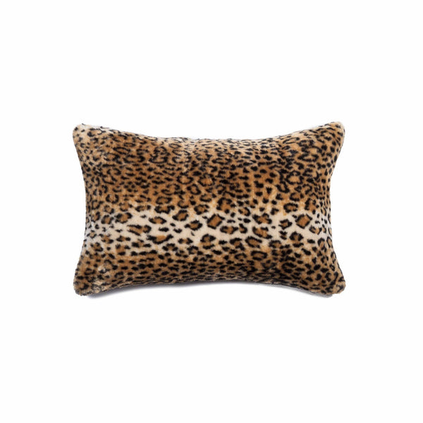 Pillows Fur Pillows - 12" x 20" x 5" El Paso Leopard Faux Fur - Pillow HomeRoots