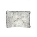 Pillows Fur Pillows - 12" x 20" x 5" Gradient Gray Faux Fur - Pillow HomeRoots