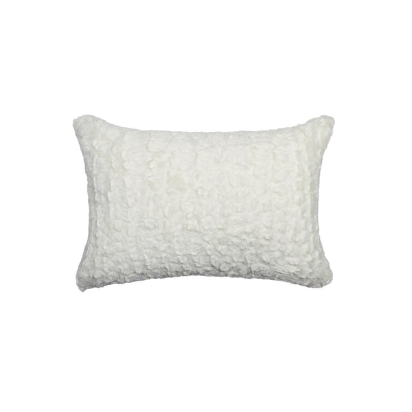 Pillows Fur Pillows - 12" x 20" x 5" Ivory Mink Faux Fur - Pillow HomeRoots