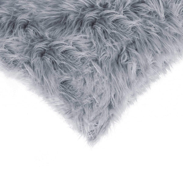 Pillows Fur Pillows - 18" x 18" x 5" Gray Faux Fur - Pillow HomeRoots