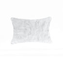 Pillows Fur Pillows - 5" x 12" x 20" 100% Natural Rabbit Fur White Pillow HomeRoots