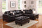 Pillows Leather Pillow - 111" X 78" X 34" Black Bonded Leather Reversible Sectional Sofa With 2 Pillows HomeRoots