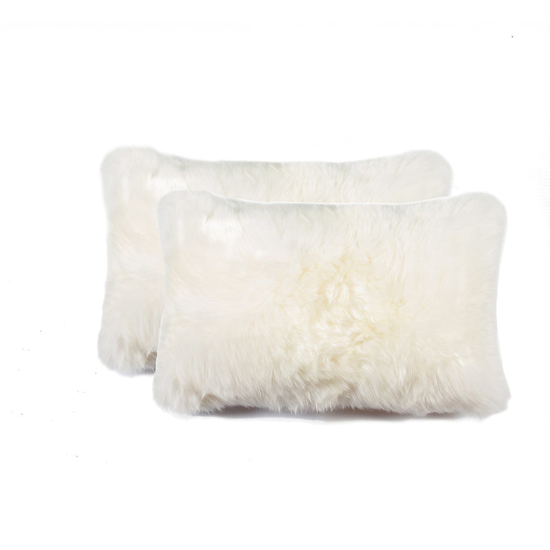 Pillows My Pillow - 12" x 20" x 5" Natural Sheepskin - Pillow 2pcs HomeRoots