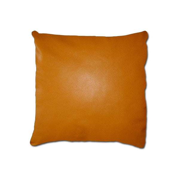 Pillows My Pillow - 16" x 16" x 5" Mustard, Cowhide Leather - Pillow HomeRoots