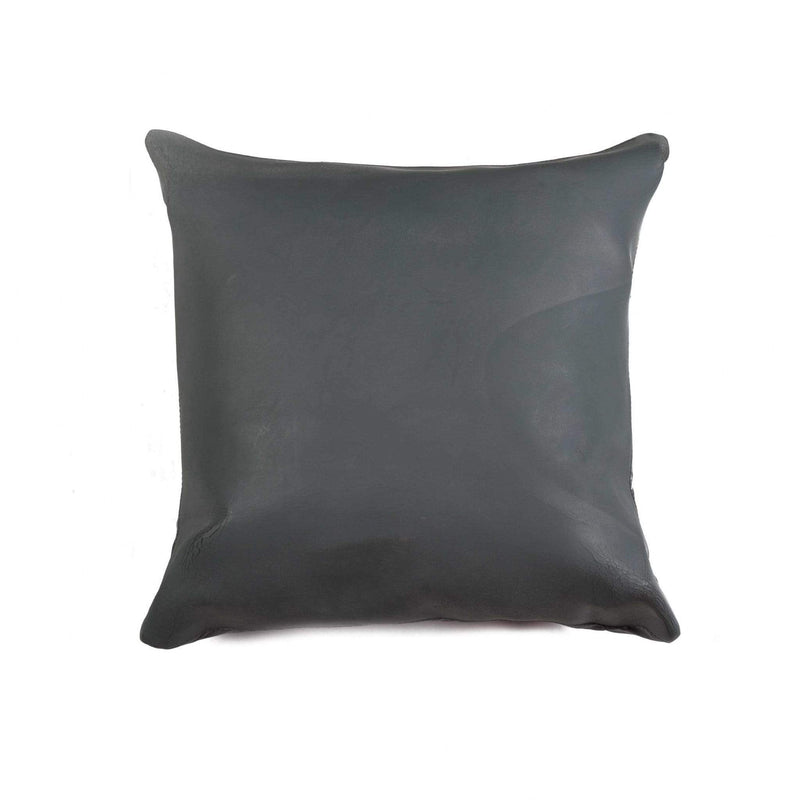 Pillows My Pillow - 16" x 16" x 5" Slate Gray, Cowhide Leather - Pillow HomeRoots