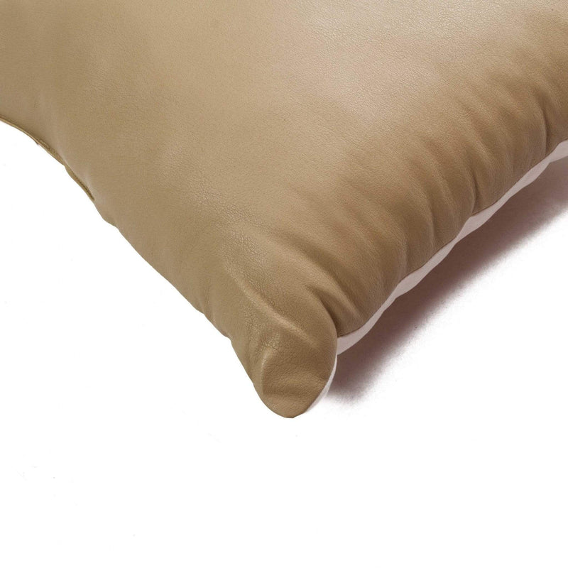 Pillows My Pillow - 16" x 16" x 5" Tan, Cowhide Leather - Pillow HomeRoots