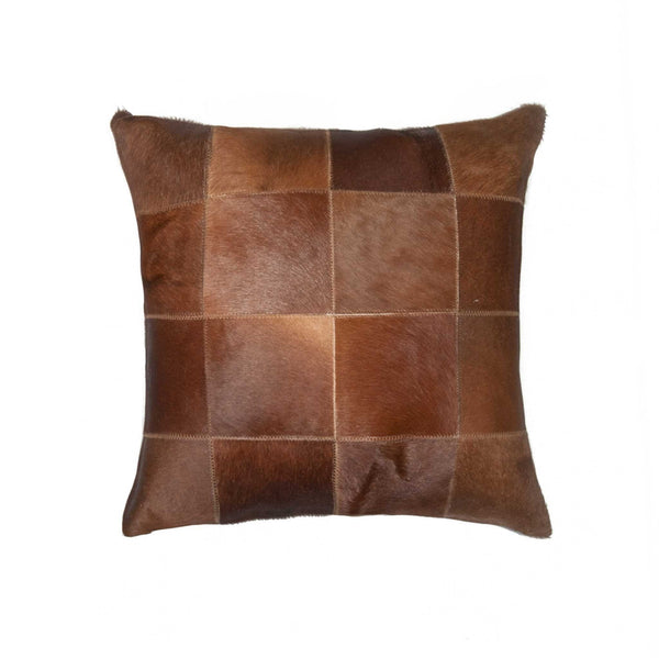 Pillows My Pillow - 18" x 18" x 5" Exceptional Brown Torino Kobe Patchwork - Pillow HomeRoots