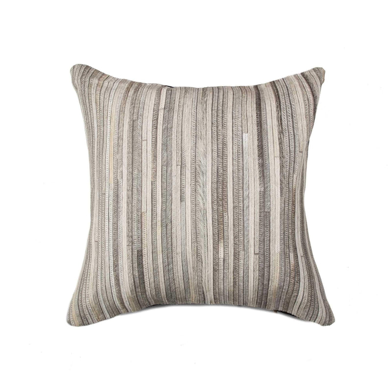 Pillows My Pillow - 18" x 18" x 5" Grey Seville Torino Kobe Cowhide - Pillow HomeRoots