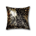 Pillows My Pillow - 18" x 18" x 5" Trendy Chocolate & Gold Torino Kobe Cowhide - Pillow HomeRoots