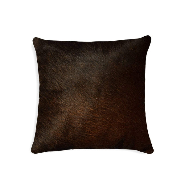 Pillows Pillow - 18" x 18" x 5" Chocolate Cowhide - Pillow HomeRoots