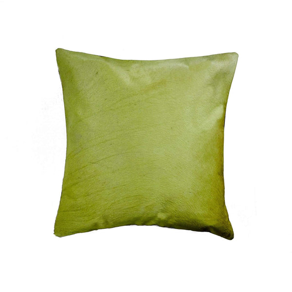 Pillows Pillow - 18" x 18" x 5" Lime Cowhide - Pillow HomeRoots